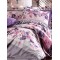 Lenjerie de Pat, Bumbac Ranforce  , 250 x 240 , 50X70,  220 X 200, 4 piese , model flori mov