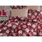 Cearceaf pilota 2 persoane 200 x 200 cm ranforce , model   visiniu cu  floricele 