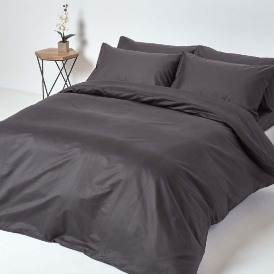 Lenjerie de Pat, Bumbac Ranforce ,Dark  Grey , 250 x 240 , 50X70, 220 X 220, 4 piese