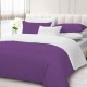 Lenjerie de Pat, Bumbac Ranforce , White -Purple, 2 persoane, 250 x 240 , 50X70, 220X200, 4 piese