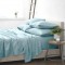 Cearceaf de pat  simplu , fara elastic , 250x240 cm bumbac ranforce , Light  Skyblue 