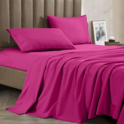 Cearceaf de pat  simplu , fara elastic , 250x240 cm bumbac ranforce , fucsia