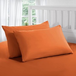 Cearceaf de pat  simplu , fara elastic , 250x240 cm bumbac ranforce , orange aprins 