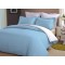 Lenjerie de Pat, Bumbac Ranforce  ,250 x 240 cm, 50X70, 140  X  200,  4 piese ,   White - Blue Light