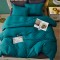 Lenjerie de Pat, Bumbac Ranforce  , 250 x 240 , 50X70,  220 X 200, 4 piese , albastru petrol -gri  inchis