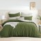 Cearceaf pilota in 2 culori ,  2 persoane , 160 x 200 cm , bumbac ranforce Olive Green  - Beige