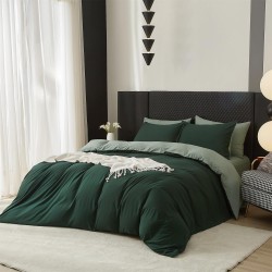 Lenjerie de Pat, Bumbac Ranforce , Verde inchis - Verde menta  ,  250 x 240 , 50X70, 180 X 200,  4 piese