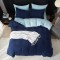 Cearceaf pilota in 2 culori ,  2 persoane,  180x200 cm , bumbac ranforce Albastru inchis-Albastru deschis 