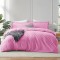 Lenjerie de Pat, Bumbac Ranforce ,  2 persoane, 250 x 240 , 50X70, 220X200, 4 piese,  Roz inchis