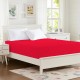 Cearceaf de pat dublu extra , simplu , fara elastic pentru saltele inalte,  280 x 280 cm , bumbac ranforce , rosu