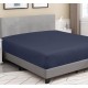 Cearceaf de pat cu elastic la saltea 280 x 280 cm bumbac ranforce bleumarin