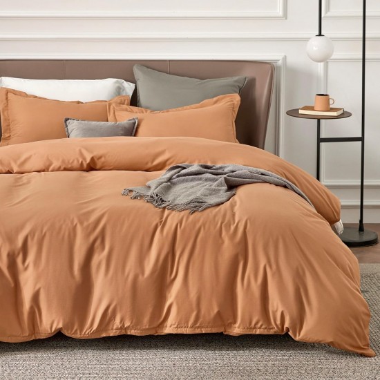 Lenjerie de Pat, Bumbac Ranforce  , 250 x 240 , 50X70, 220 X 200, 4 piese ,  Burnt Orange 