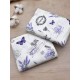 Set 2 paturici din finet,  100 x 100 cm cu model lavanda mov pentru fetite 