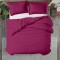 Lenjerie de Pat, Bumbac Ranforce ,   2 persoane, 250 x 240 , 50X70, 180 X 200, 4 piese,  Fucsia - Alb