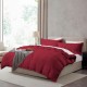 Lenjerie de Pat, Bumbac Ranforce ,   2 persoane, 250 x 240 , 50X70, 180 X 200, 4 piese,  Visiniu -Alb 