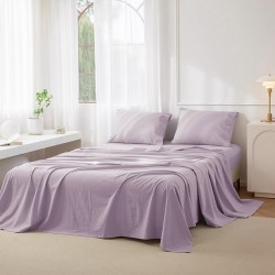 Cearceaf de pat  simplu , fara elastic , 250x240 cm bumbac ranforce , Lila deschis 