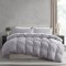 Lenjerie de Pat, Bumbac Ranforce ,   2 persoane, 250 x 240 , 50X70, 180 X 200, 4 piese,  Gri Deschis -Alb