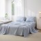 Cearceaf de pat  simplu , fara elastic , 250x240 cm bumbac ranforce , Baby Blue 