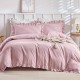 Cearceaf de pat  simplu , fara elastic , pentru pat dublu ,  250 x 240 cm bumbac ranforce ,   mauve  uni cu volanase