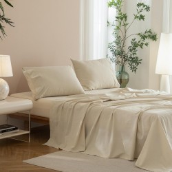 Cearceaf de pat  simplu , fara elastic , 250x240 cm bumbac ranforce ,  Bej deschis 