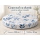Cearceaf de pat cu elastic pentru saltea rotunda cu diametrui de 200 cm , bumbac ranforce cu model 