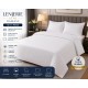 Lenjerie de Pat,  Damasc lux ,  2 persoane, 260 x 240 , 50X70, 200  X  200, 4 piese, alb uni  in cutie eleganta de carton  