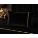 Set 2 fete de perna  decorative 45 x 45 cm , catifea neagra cu accesorii aurii
