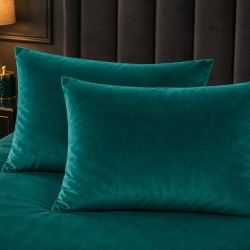 Set 2 fete de perna  decorative 45 x 45 cm , catifea  verde menta simple 
