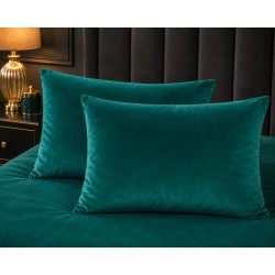 Set 2 fete de perna  decorative 45 x 45 cm , catifea  verde menta simple 