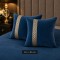 Set 2 fete de perna 40 x 40 cm , catifea albastra cu accesoriu auriu 