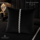 Set 2 fete de perna decorative 45 x 45 cm ,catifea neagra cu accesoriu argintiu