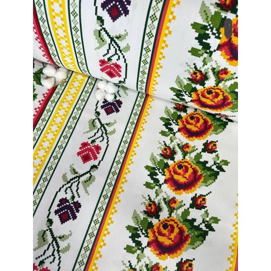 Fata de masa  bumbac impermeabil ,  model   motiv traditional  , 160 x 160  cm , ideala pentru 4-6 persoane, bumbac 100%