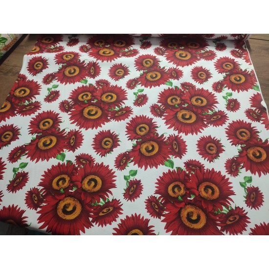 Fata de masa  cu  model   , bumbac impermeabil , 160 x  2 m , ideala pentru   6-8   persoane , antimurdarire 