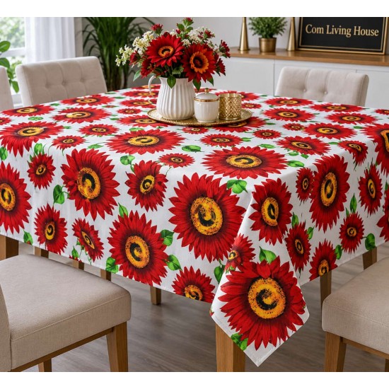 Fata de masa  cu model , bumbac impermeabil , 160 x 160  cm , ideala pentru 4-6 persoane , antimurdarire 