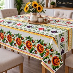 Fata de masa  bumbac impermeabil ,  model   motiv traditional  , 160 x 160  cm , ideala pentru 4-6 persoane, bumbac 100%