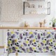 Fata de masa  model  flori , bumbac impermeabil , 160 x  2 m , ideala pentru   6-8   persoane , antimurdarire 