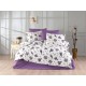 Lenjerie de Pat, Bumbac Ranforce  , 250 x 240 , 50X70,   70 x 70 cm , 220 X 200, 6  piese Mov cu model lavanda 2 
