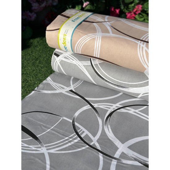 Lenjerie de Pat, Bumbac Ranforce ,   2 persoane, 250 x 240 , 50X70, 180 X 200, 8 piese, Gri cu model 