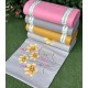 Lenjerie de Pat, Bumbac Ranforce   ,250 x 240 cm, 50X70,  240 X 260,  4 piese,  Galben cu floricele