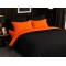 Lenjerie de Pat, Bumbac Ranforce., 250 x 240 cm,  50X70,  240 X 260,  4 piese,  Orange  Aprins -Negru