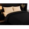 Lenjerie de Pat, Bumbac Ranforce ,   2 persoane, 250 x 240 , 50X70, 180 X 200, 4 piese,  Black - Butter Cream 