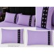 Lenjerie de Pat deluxe  Bumbac Ranforce., 250 x 240 cm,  50X70,  180 X 200,  4 piese  Lila deschis , cu accesoriu negru premium