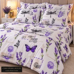 Lenjerie de finet  premium pentru 2  persoane , 250 x 240 cm , 220 x 200 cm , set 2 fete de perna 50 x 70 cm  model fluturasi 