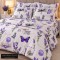 Lenjerie de finet  premium pentru 2  persoane , 250 x 240 cm , 220 x 200 cm , set 2 fete de perna 50 x 70 cm  model fluturasi 