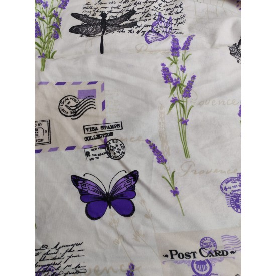 Lenjerie de finet  premium pentru 2  persoane , 250 x 240 cm , 220 x 200 cm , set 2 fete de perna 50 x 70 cm  model fluturasi 