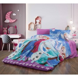 Lenjerie de Pat, Bumbac Ranforce  , 250 x 240 , 50X70,  220 X 200, 4 piese , cu model Elsa