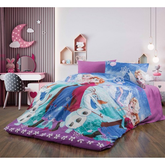 Lenjerie de Pat, Bumbac Ranforce  , 250 x 240 , 50X70,  220 X 200, 4 piese , cu model Elsa