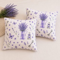 Set 2 fete de perna 40x40 bumbac ranforce roz  , Model Lavanda nr 1