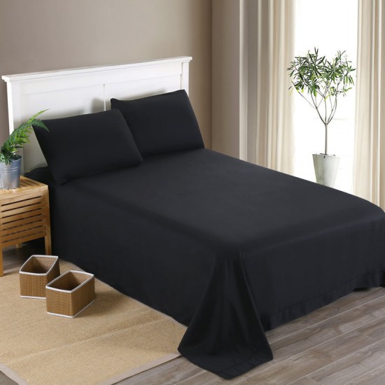 Cearceaf de pat  simplu , fara elastic , 220x200 cm bumbac ranforce,  negru uni 