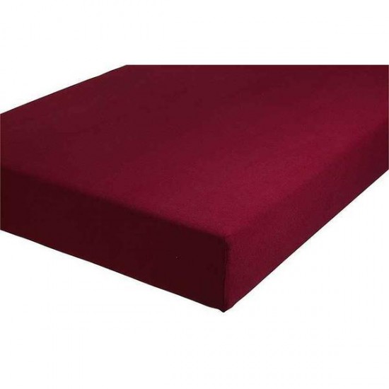 Cearceaf de pat cu elastic din bumbac ranforce100% 240 x240 cm grena